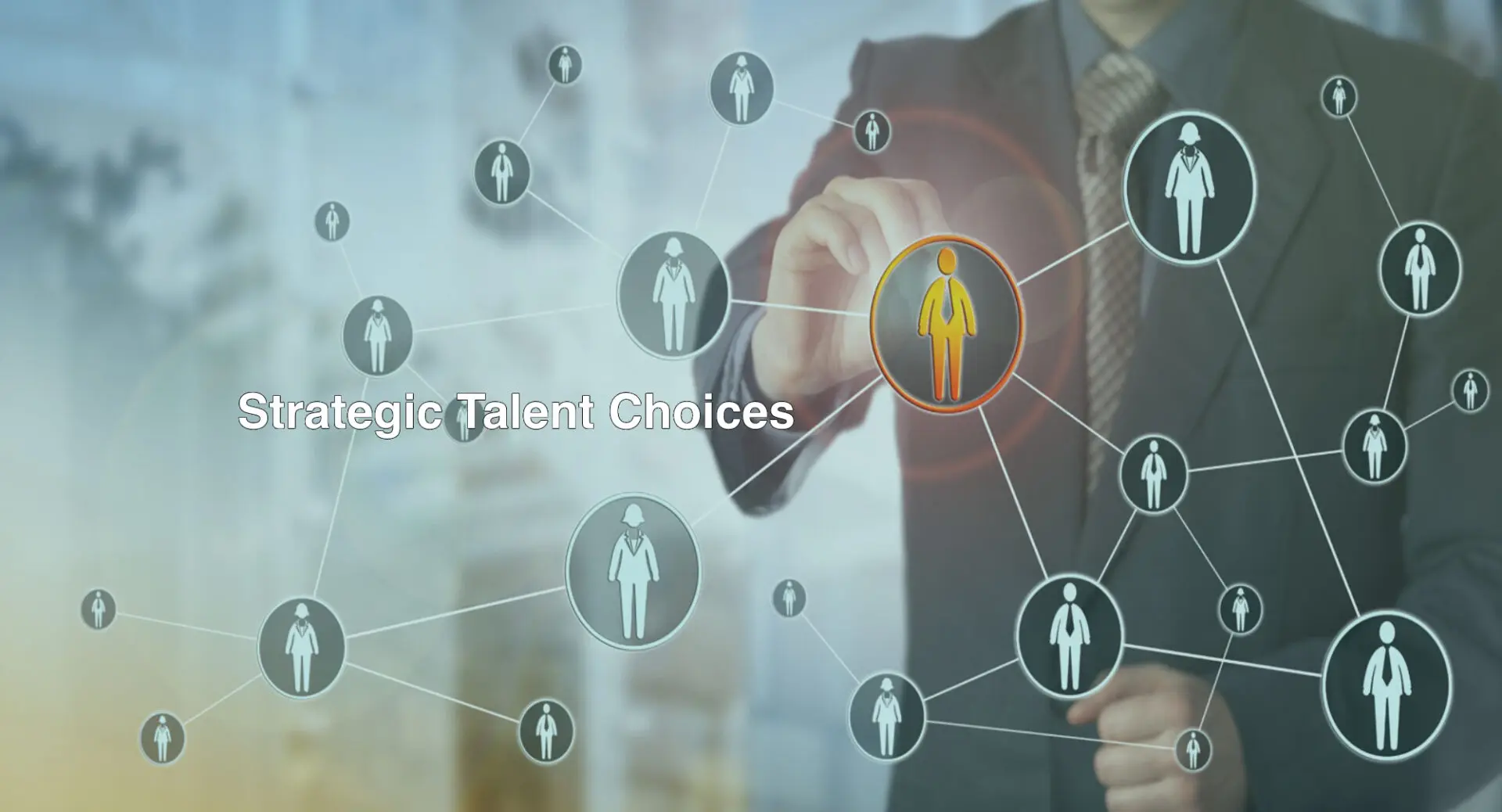 Strategic Talent Choices text on a digital illustration